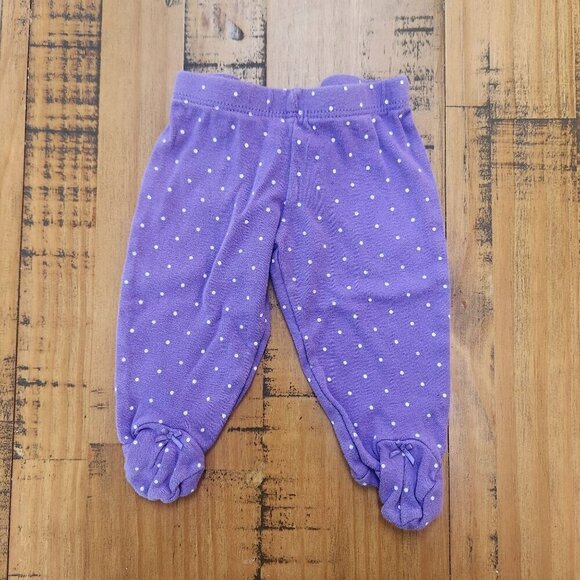 BUNDLE (5) Baby Girl Pants Footies Pink Purple Clothing Bundle NB 0-3 Months - Picture 7 of 13